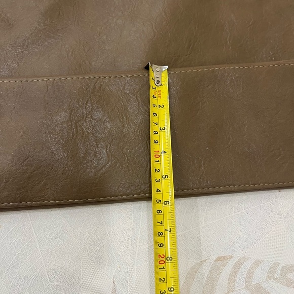 Elegant Brown PU/ fabric Tote Bag - Picture 8 of 11